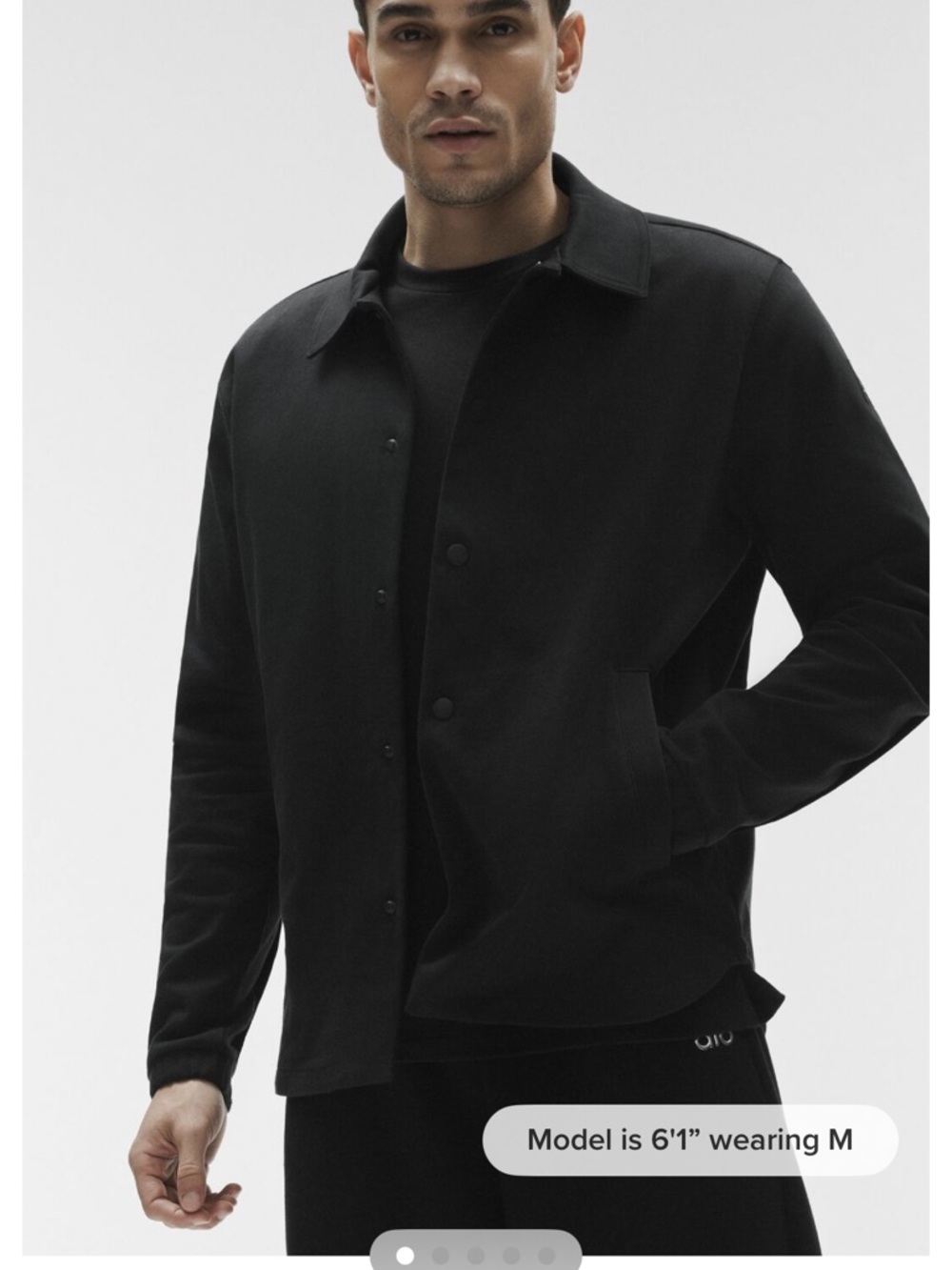 ALO Yoga Men's Black Snap Jacket